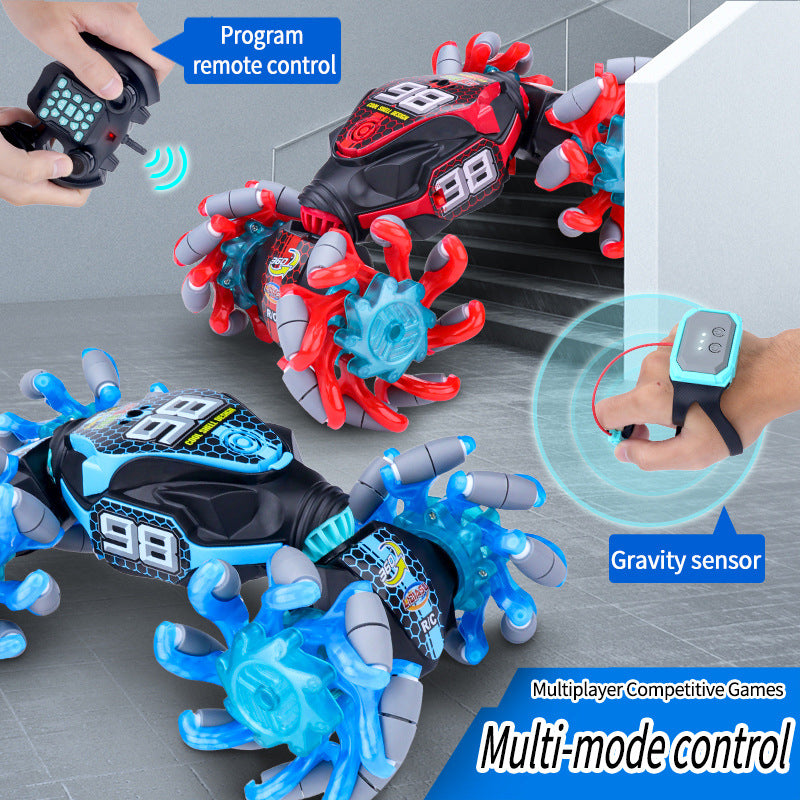 2023 New 4WD 1:14 Stunt RC Car With LED Light Gesture Induction Deformation Twist Climbing Radio Controlled Car Electronic Toys