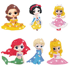 5D Diamond Painting Stickers Easy For Kids Disney Princess Diamond Art Diamond Mosaic Stickers by Numbers Kits for Children