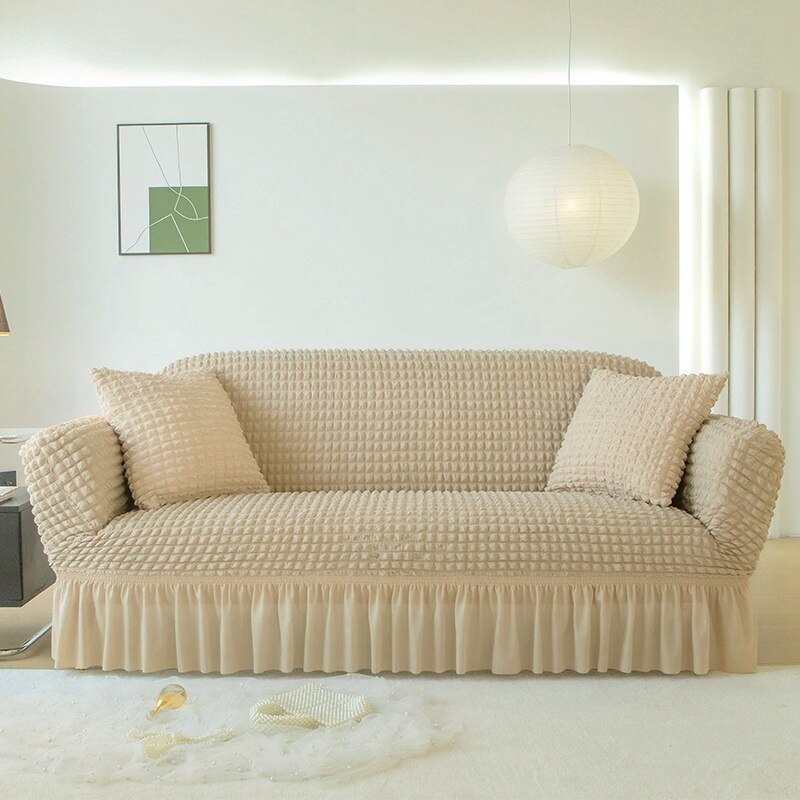 Bubble Skirt Design Sofa Covers For Living Room Breathable Stretch Sofa Slipcover For Home Armchair Cover Corner Couch Cover