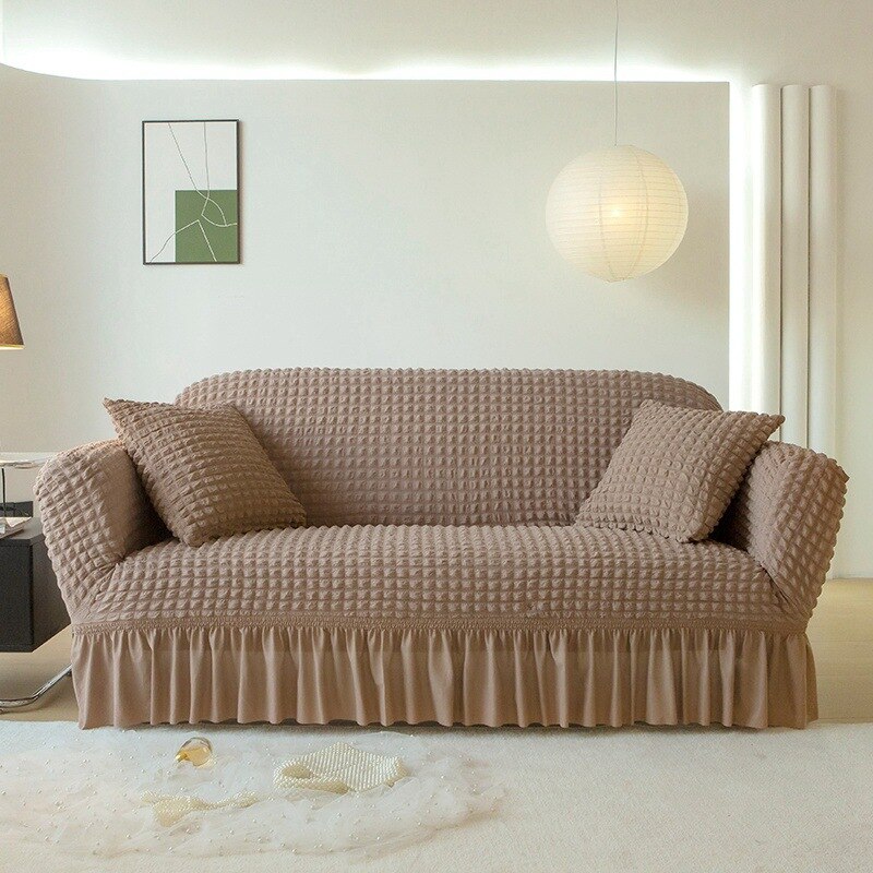 Bubble Skirt Design Sofa Covers For Living Room Breathable Stretch Sofa Slipcover For Home Armchair Cover Corner Couch Cover