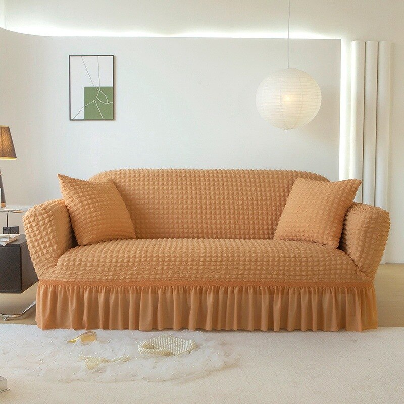 Bubble Skirt Design Sofa Covers For Living Room Breathable Stretch Sofa Slipcover For Home Armchair Cover Corner Couch Cover