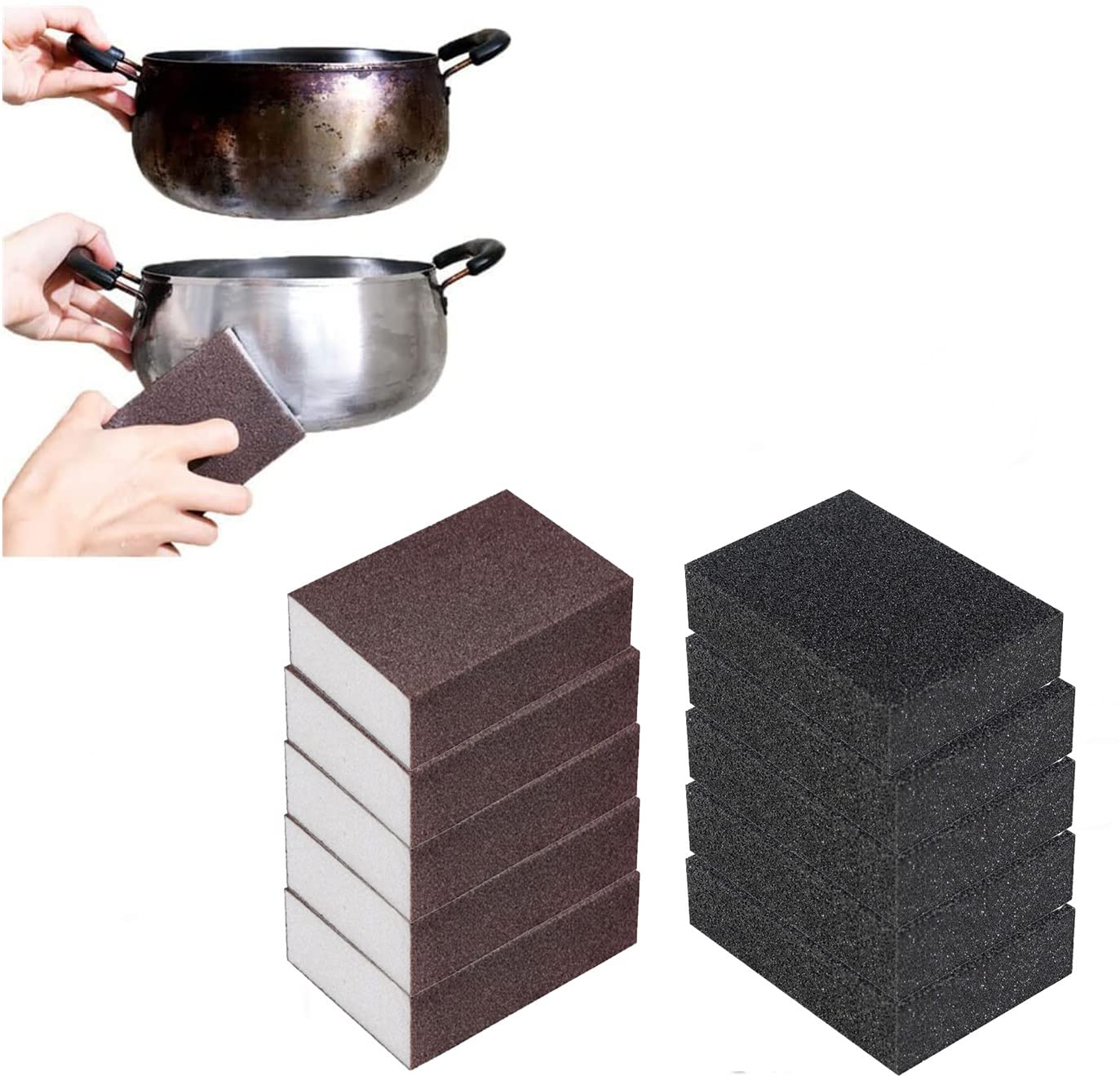 1/3/5/8/10 Pcs Magic Carborundum Sponge Emery Cleaning  Household Tools Kitchen Utensils Bathroom Accessory