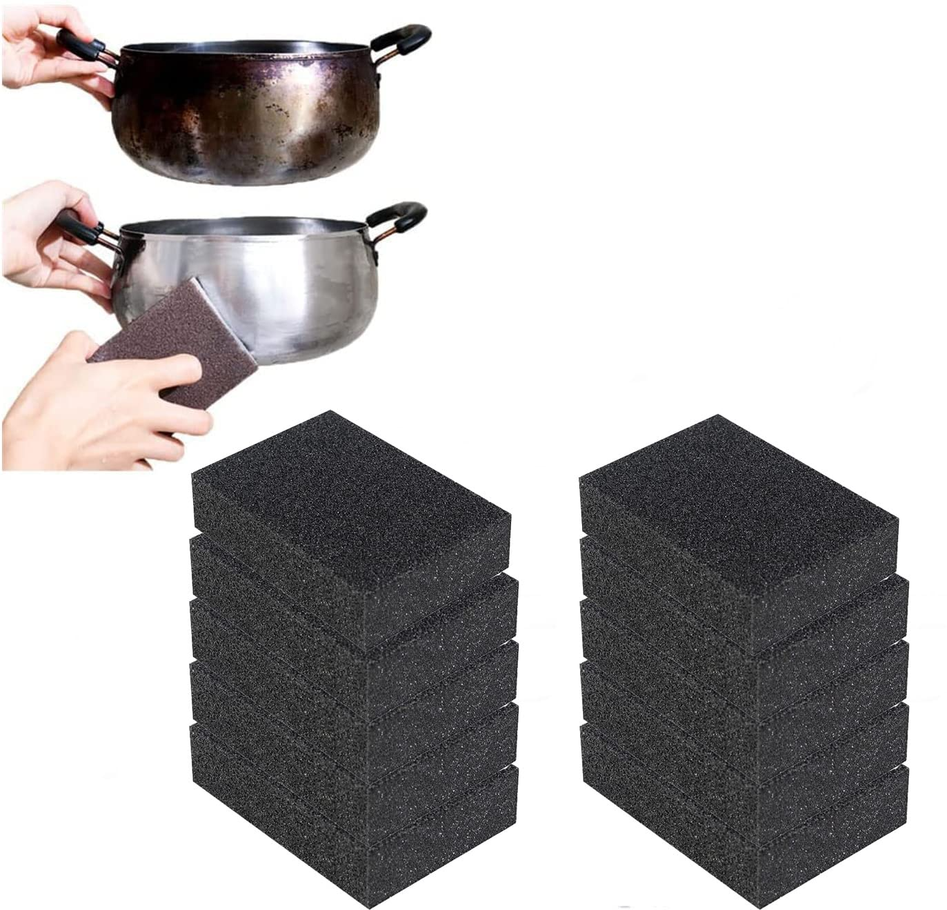 1/3/5/8/10 Pcs Magic Carborundum Sponge Emery Cleaning  Household Tools Kitchen Utensils Bathroom Accessory