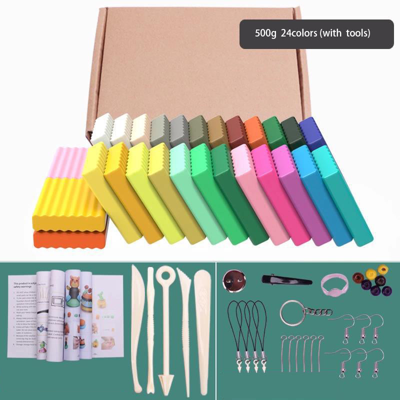 Polymer Clay -  with Acrylic Roller - NonToxic Oven Bake - Clay for DIY Crafts Polymer Clay Set with Clay Tools, Jewelry Making Kit, Arts and Crafts for Kids, & Gifts