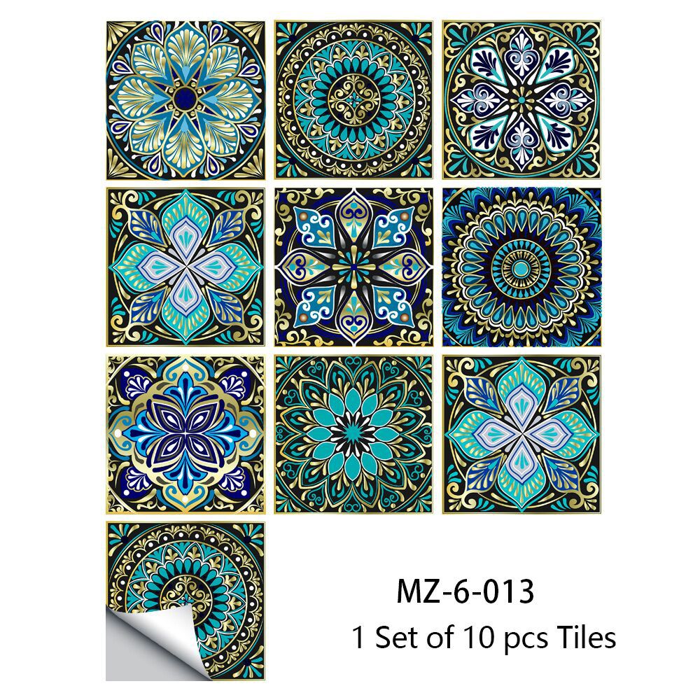 10 PCS  Moroccan Style Wall Tile Stickers