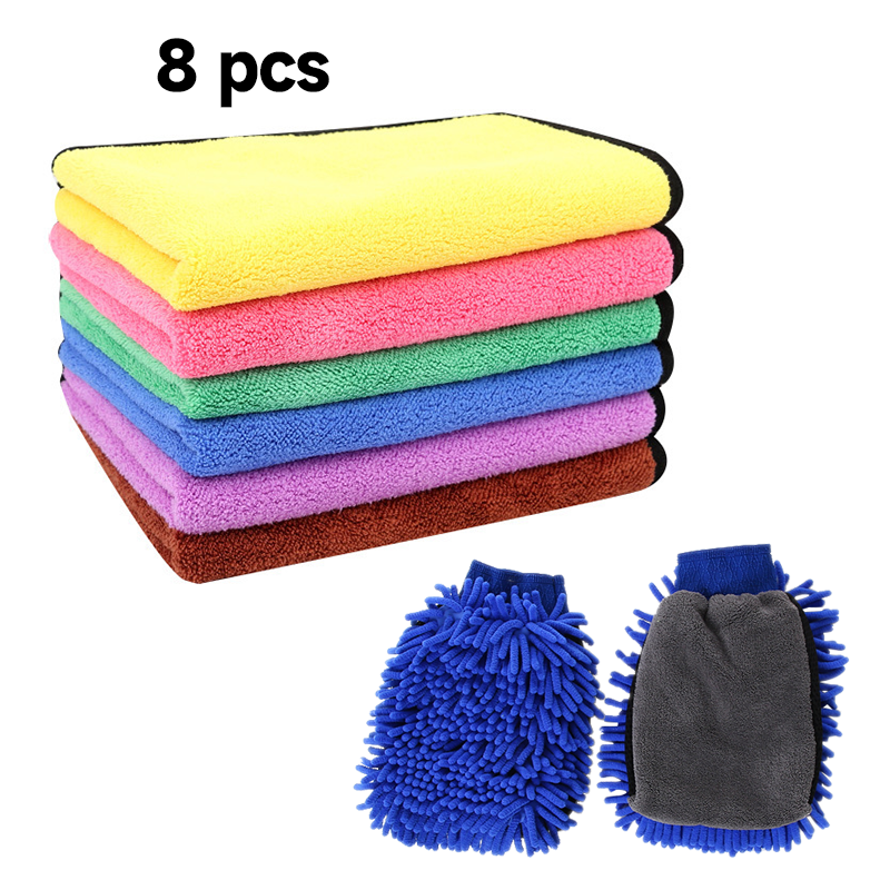 8 PCS Car Cleaning Cloths Towel