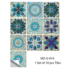 10 PCS  Moroccan Style Wall Tile Stickers