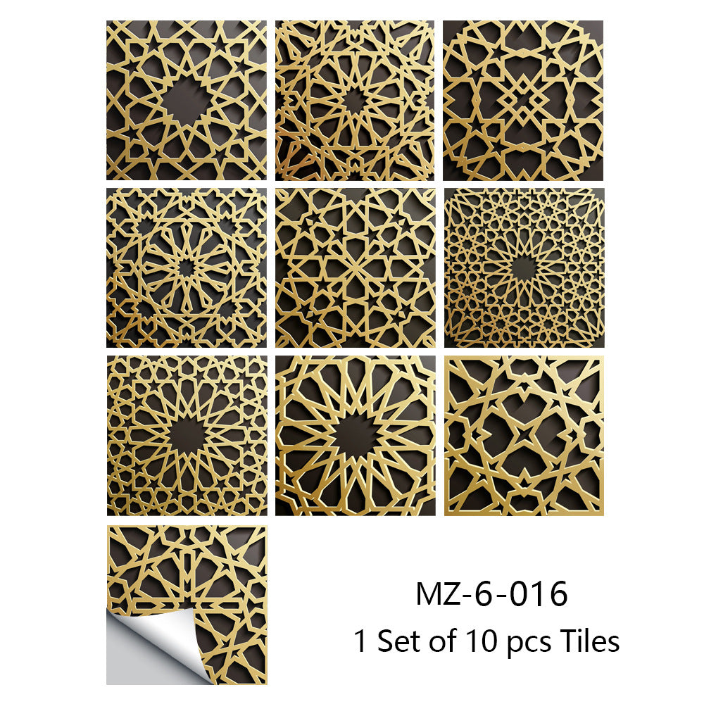 10 PCS  Moroccan Style Wall Tile Stickers