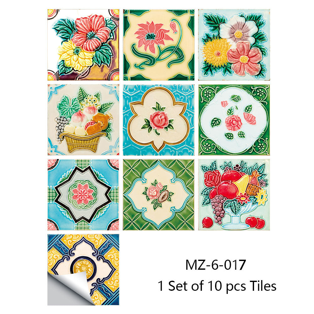 10 PCS  Moroccan Style Wall Tile Stickers