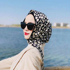 Women Hijabs Headband Fashion Satin Silk Square Scarf Bandana Design Neckerchief Shawl Wrap Beach Stoles Foulard Echarpe