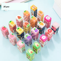 36 PCS Eraser Cartoon Creative Fruit Pattern