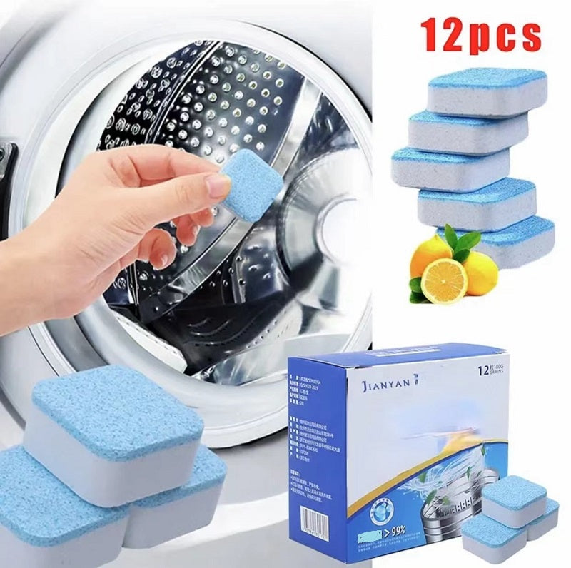 12/24 PCS 3-in-1 Washing Machine Water Softener Tablets（have box）