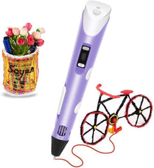 3D Printing Pen with LCD Screen 3D Drawing Pen 1.75mm PLA Filament 3 Colors 9m Compatible with PLA/ABS Filament Creative Gift for Graffiti Lovers, Crafts, Painting