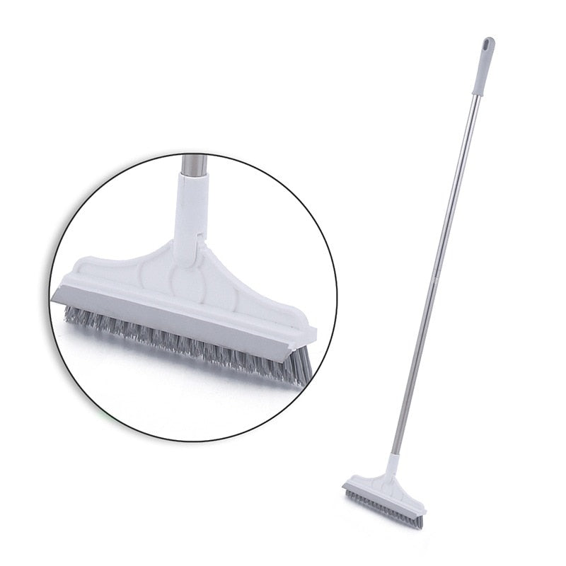 2 in 1 Cleaning Brush Adjustable V-Shape Floor Scrub Magic Broom with Long Handle and Squeegee Household Tile Window Clean Tools