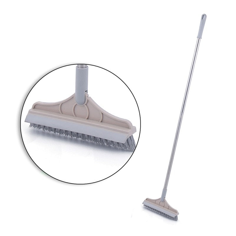 2 in 1 Cleaning Brush Adjustable V-Shape Floor Scrub Magic Broom with Long Handle and Squeegee Household Tile Window Clean Tools