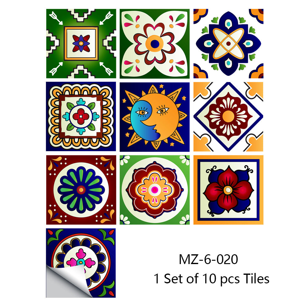 10 PCS  Moroccan Style Wall Tile Stickers