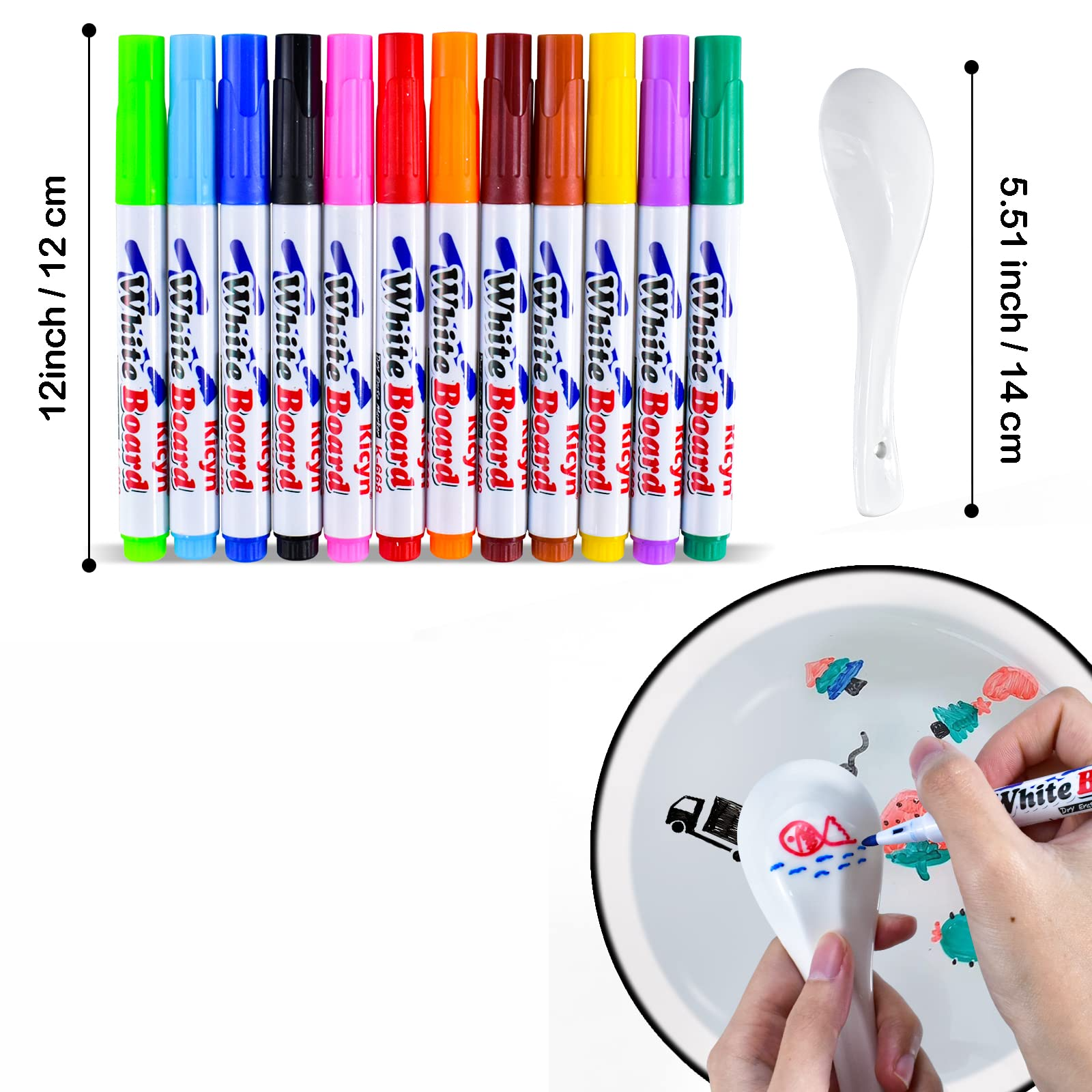 8/12Pcs Magic Water Pens,Magical Water Painting Pen and Spoon and,Kid's Magic Water Pen Marker Educational Toys Suitable For Boys,Girls,Kids Birthday Gift