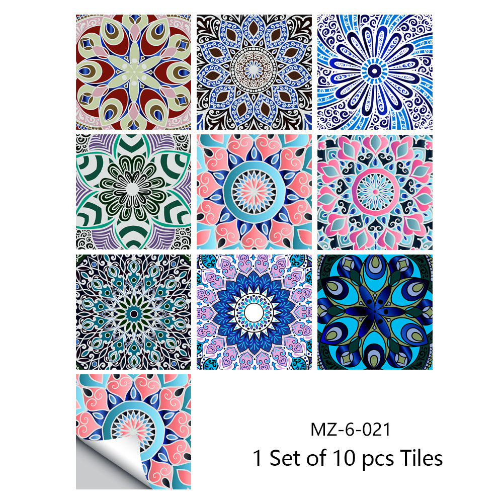 10 PCS  Moroccan Style Wall Tile Stickers