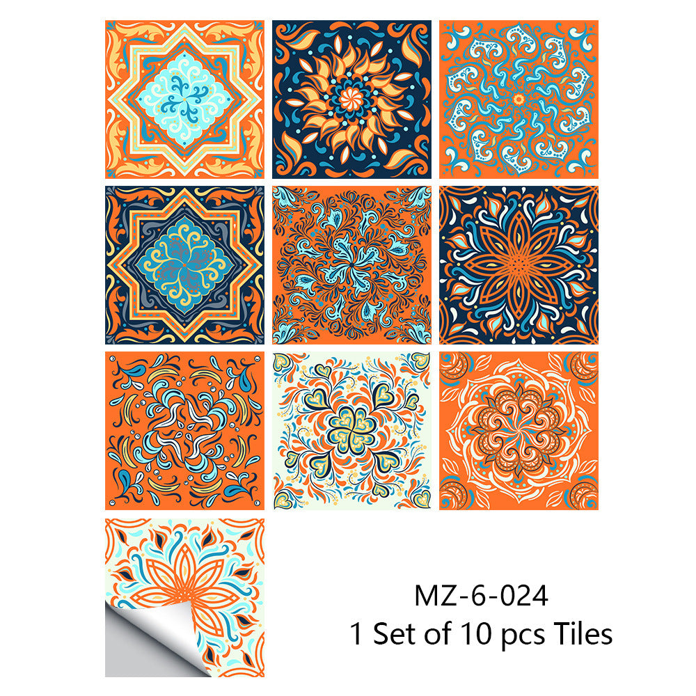 10 PCS  Moroccan Style Wall Tile Stickers