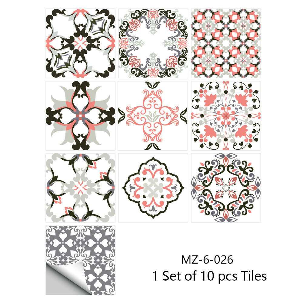 10 PCS  Moroccan Style Wall Tile Stickers