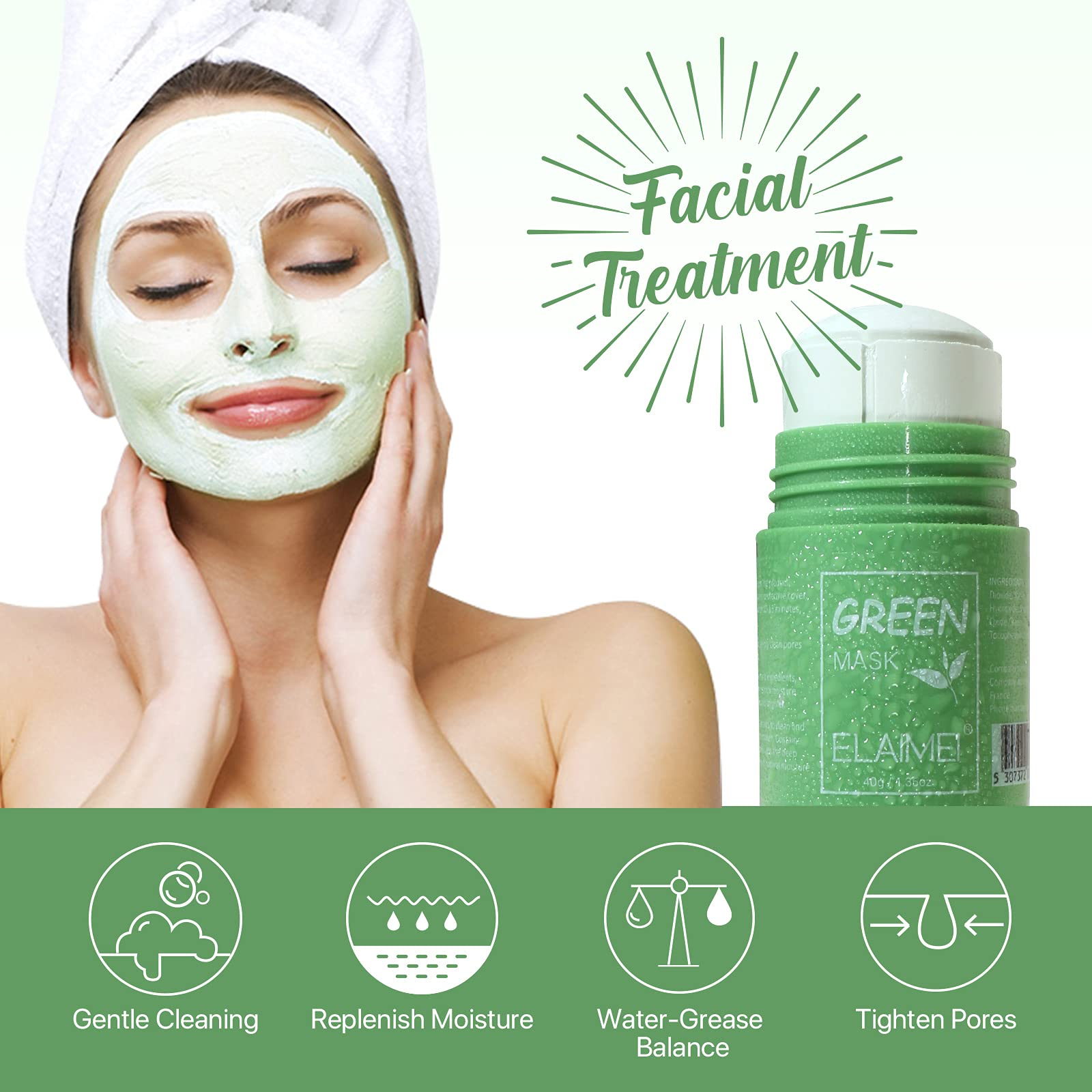 2 Pack Green Tea Cleansing Mask Stick