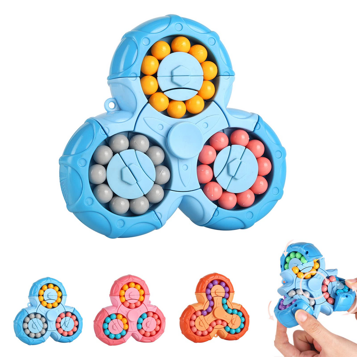 Magic Bean Rotating Cube Toy, Small Beads Finger Cube Spinning Toy Puzzle Ball Decompression Special Shape Spinner Magic Ball Game Creative Magic Bean Fidget Toys