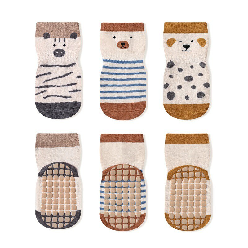 5 PCS  Baby Socks Children's Toddler Socks Rubber Bottom Baby Anti-slip Socks For Kids Cotton Soft Socks For Boys Girls