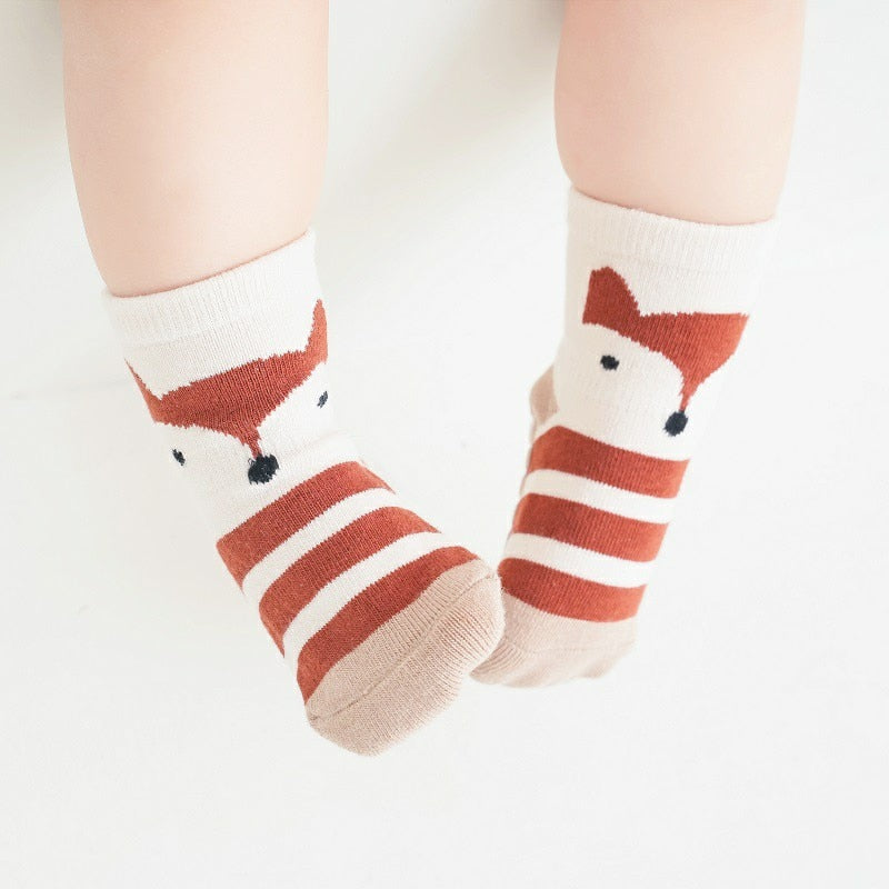 5 PCS  Baby Socks Children's Toddler Socks Rubber Bottom Baby Anti-slip Socks For Kids Cotton Soft Socks For Boys Girls