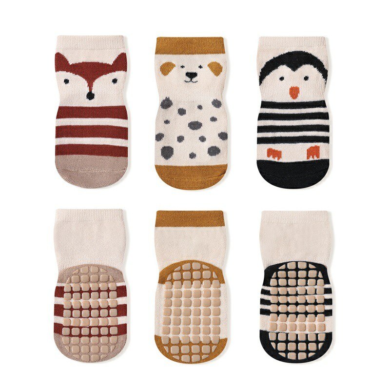 5 PCS  Baby Socks Children's Toddler Socks Rubber Bottom Baby Anti-slip Socks For Kids Cotton Soft Socks For Boys Girls