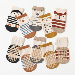 5 PCS  Baby Socks Children's Toddler Socks Rubber Bottom Baby Anti-slip Socks For Kids Cotton Soft Socks For Boys Girls