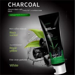 2 PCS Bamboo Charco Tootjpaste Removes Stains Deep Cleans and Whitens - Made with Activated Charcoal - Safe on Enamel, Freshens Breath and Provides Healthy Gum Care.