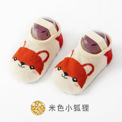 6 PCS Baby Silicone Coral Fleece Newborn Non-Slip Soft Toddler Socks For 0-3 years Child Kids