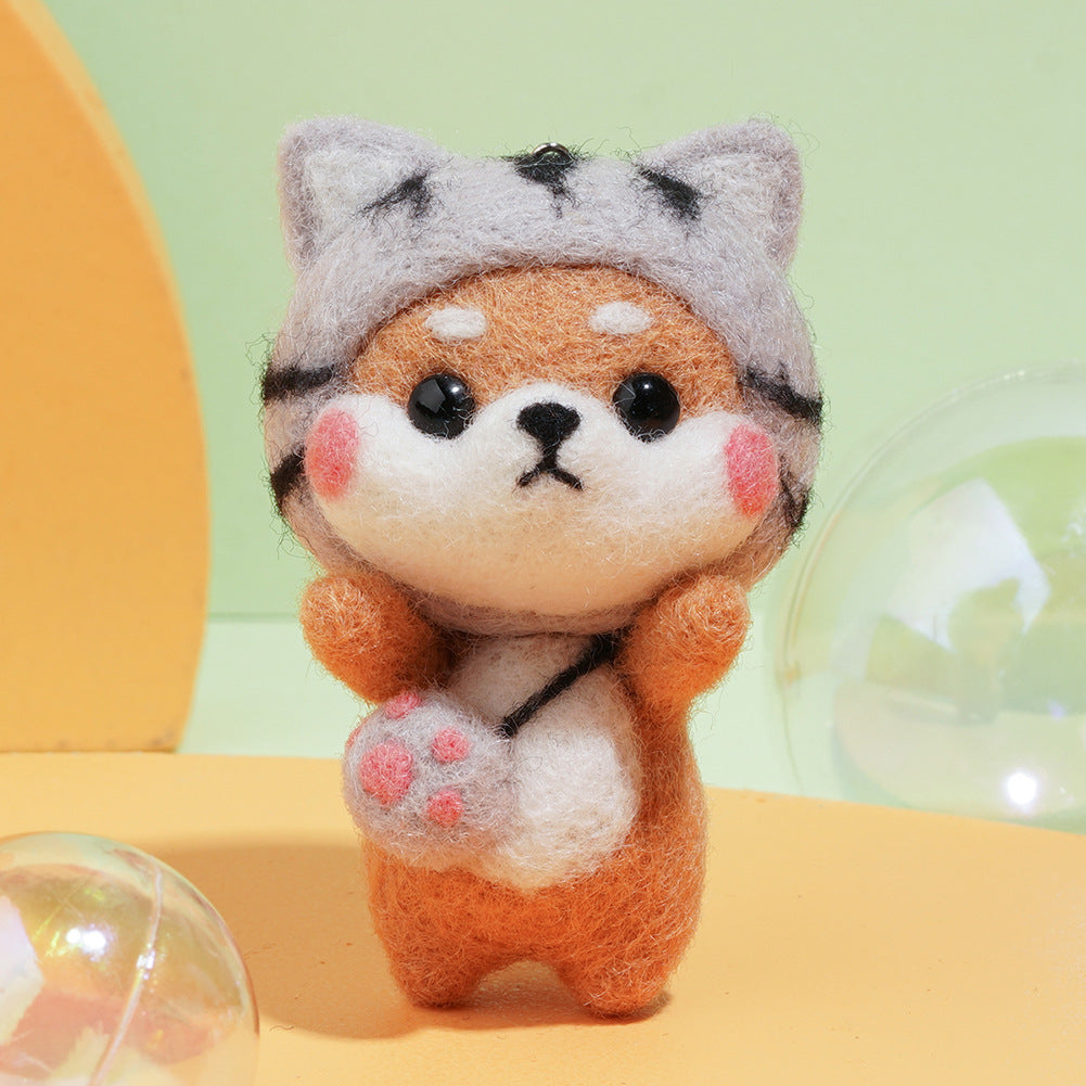 Handmade Pets Toy Doll Wool Felt Doll Wool Felt Needle Poked Kitting DIY CAT Creative Popular Cute Pets Doll Non-Finished Toy