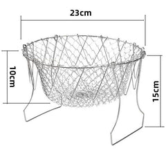 Stainless Steel Net Fry Foldable Cooking Fryer Basket for Fries, Vegetables, Salads