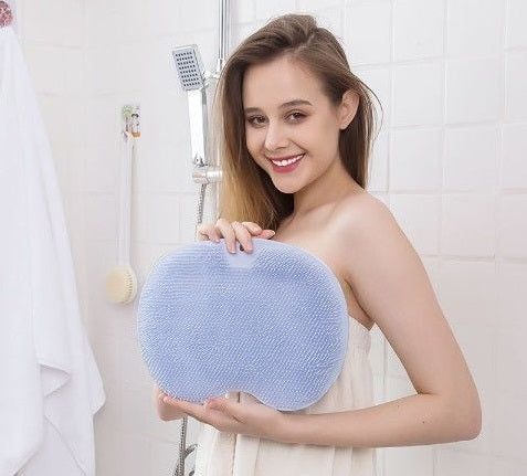 Larger Shower Foot & Back Scrubber, Massage Pad Mat with Non-Slip Suction Cups - Cleans,Exfoliation