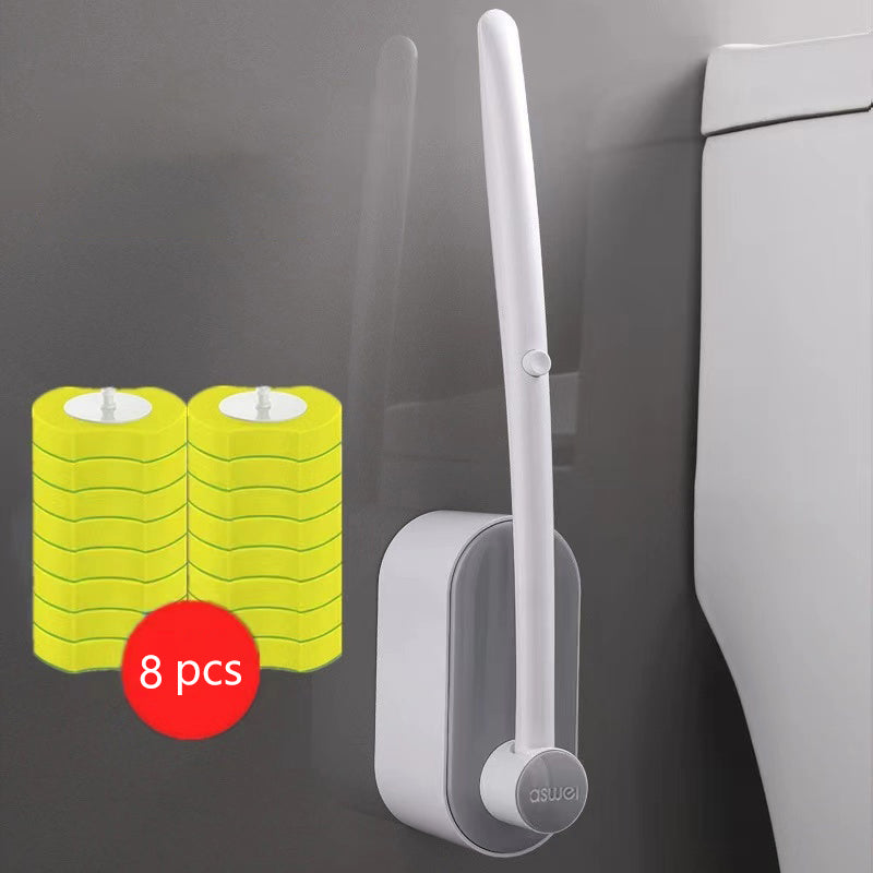 For Home No Dead Ends Long Handle Toilet Cleaning Brush Replacement Head No Punching In The Bathroom Disposable Toilet Brush Set