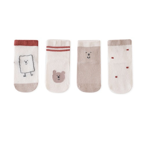 4 PCS 0 To 8 Years Socks Spring Summer Baby Boys Girls Cotton Mesh Breathable Thin Soft Cute Socks Kids Socks