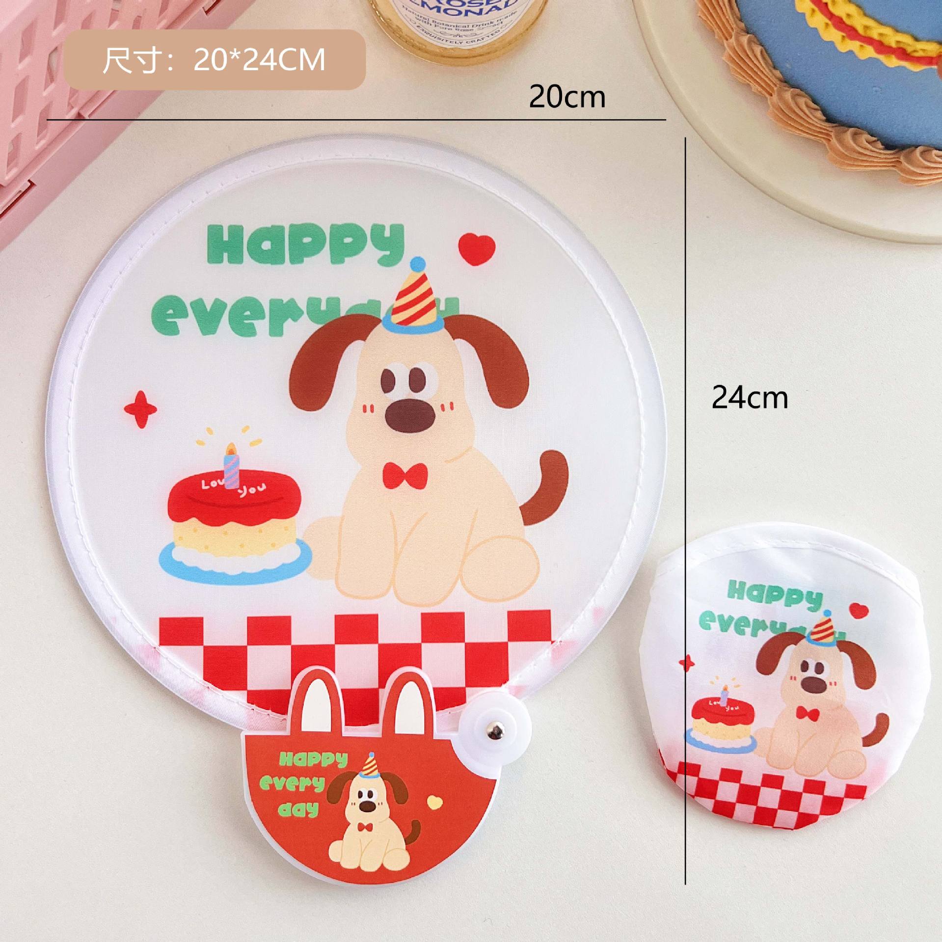 3 PCS Creative Cute Folded Fan Collapsible Fan Summer Small Fresh Cute Portable Round Plastic Pocket Fan