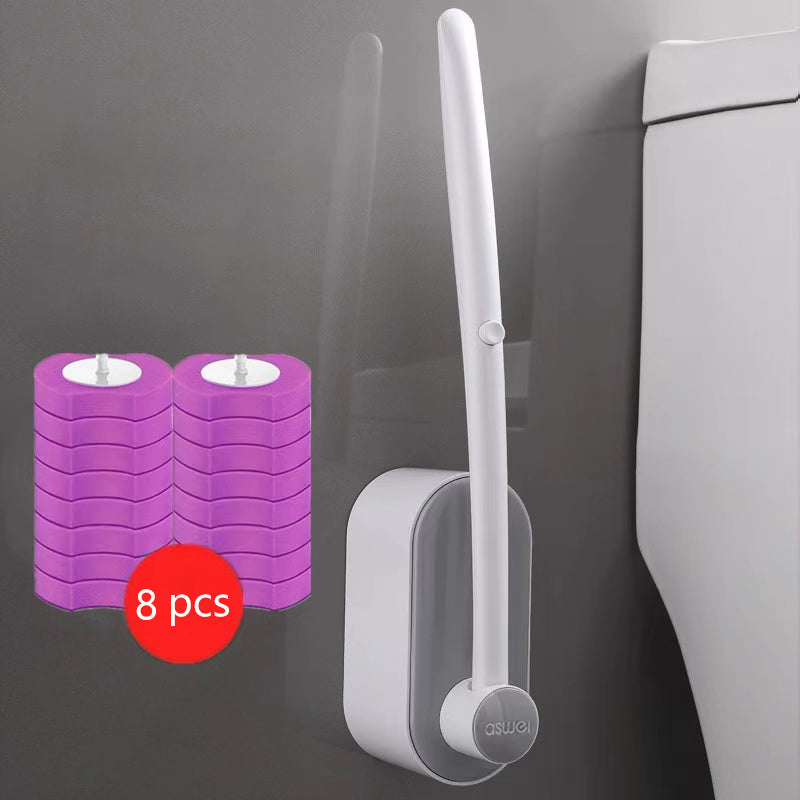 For Home No Dead Ends Long Handle Toilet Cleaning Brush Replacement Head No Punching In The Bathroom Disposable Toilet Brush Set