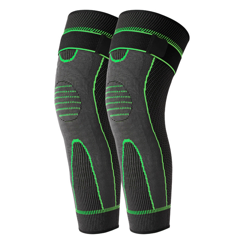 A Pair Sport Full Leg Compression Sleeves Knee Braces With Strap