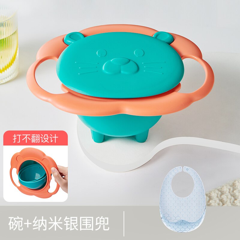 Children's bowl 360 degree rotating gyro bowl  Baby's balance bowl Anti fall Anti scald eating bowl