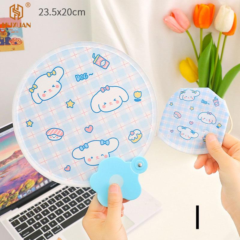 3 PCS Creative Cute Folded Fan Collapsible Fan Summer Small Fresh Cute Portable Round Plastic Pocket Fan