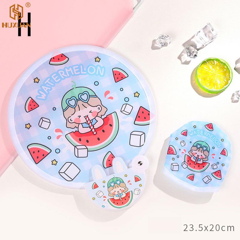 3 PCS Creative Cute Folded Fan Collapsible Fan Summer Small Fresh Cute Portable Round Plastic Pocket Fan