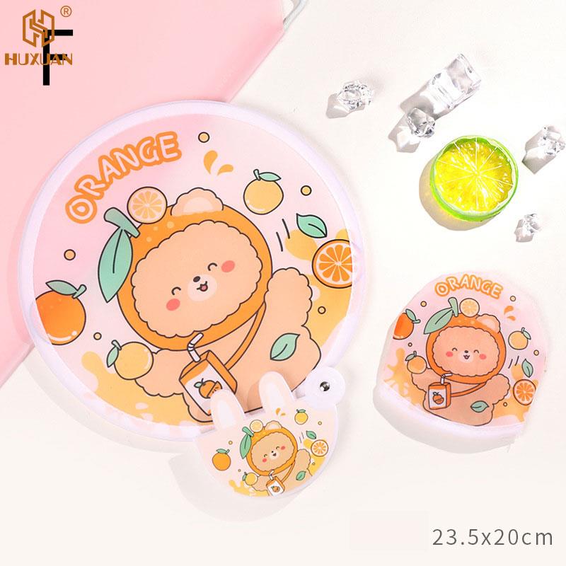 3 PCS Creative Cute Folded Fan Collapsible Fan Summer Small Fresh Cute Portable Round Plastic Pocket Fan