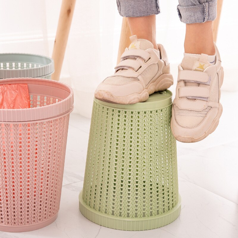 2 PCS Home New Trash Can Kitchen Waste Garbage Bin Automatic Change Rubbish Bag Plastic Bathroom Toilet Dustbin Sundries Barrel Box