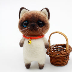 Handmade Pets Toy Doll Wool Felt Doll Wool Felt Needle Poked Kitting DIY CAT Creative Popular Cute Pets Doll Non-Finished Toy