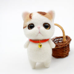 Handmade Pets Toy Doll Wool Felt Doll Wool Felt Needle Poked Kitting DIY CAT Creative Popular Cute Pets Doll Non-Finished Toy