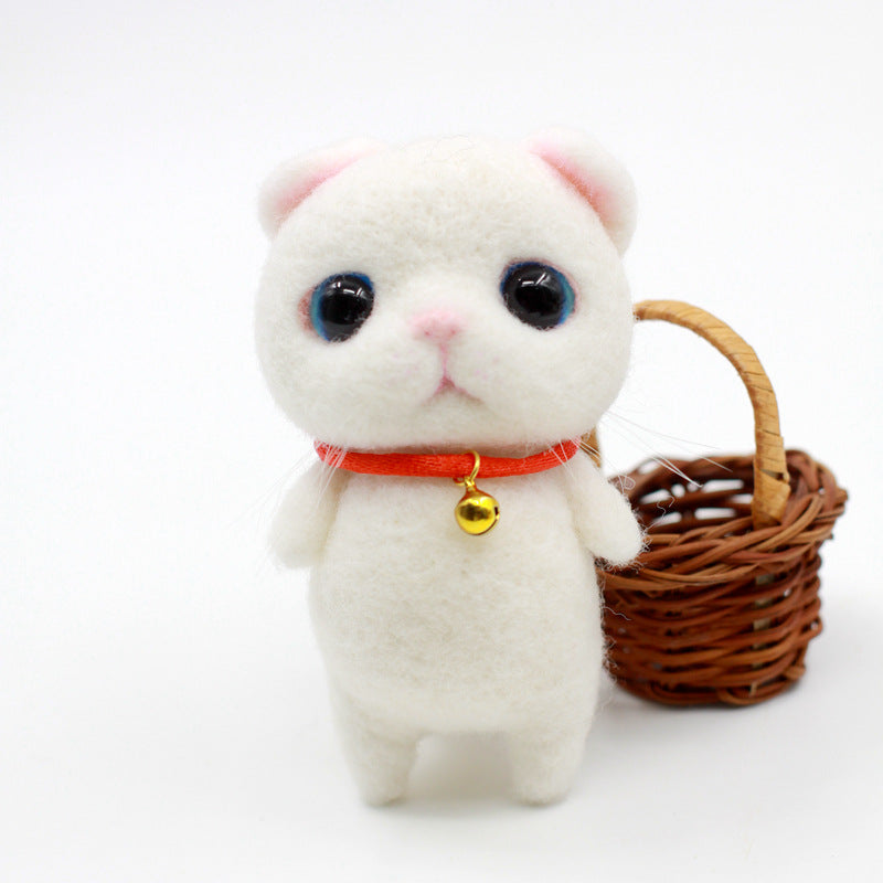 Handmade Pets Toy Doll Wool Felt Doll Wool Felt Needle Poked Kitting DIY CAT Creative Popular Cute Pets Doll Non-Finished Toy