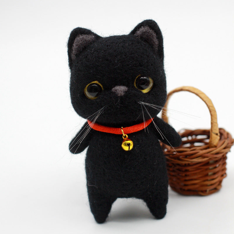 Handmade Pets Toy Doll Wool Felt Doll Wool Felt Needle Poked Kitting DIY CAT Creative Popular Cute Pets Doll Non-Finished Toy