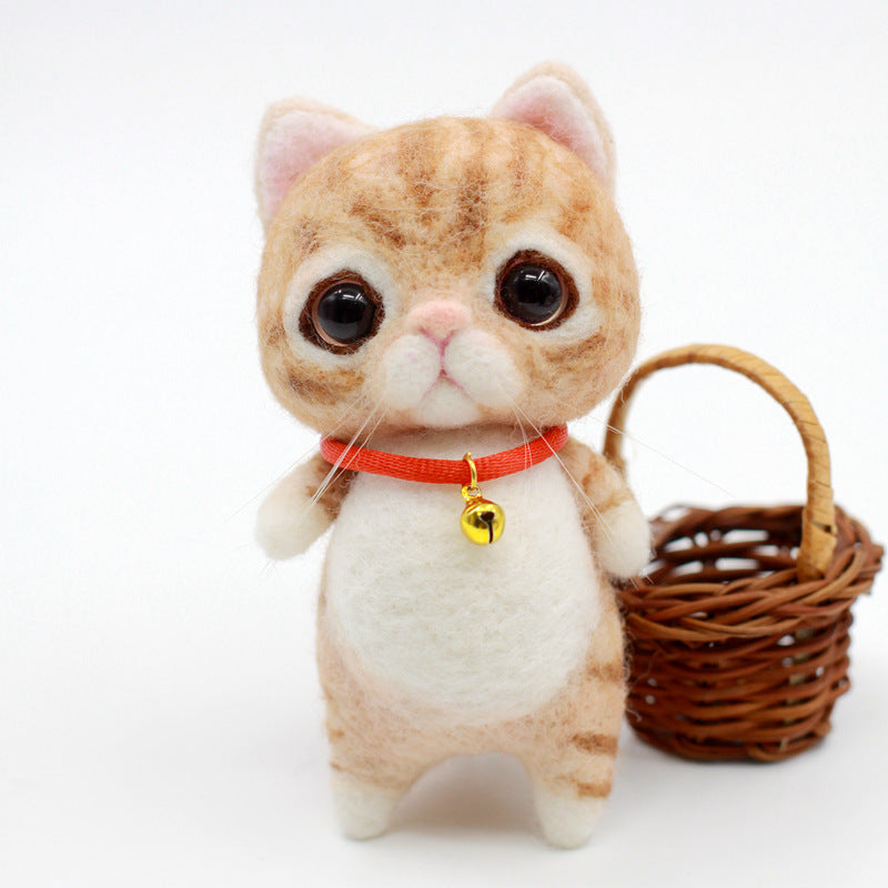 Handmade Pets Toy Doll Wool Felt Doll Wool Felt Needle Poked Kitting DIY CAT Creative Popular Cute Pets Doll Non-Finished Toy